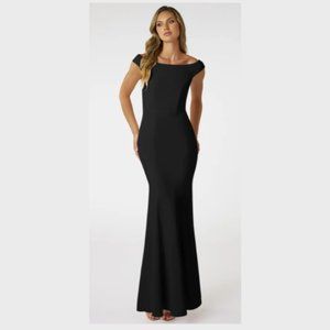 Azazie Nicolina Bridesmaid Dress, Black, Size 8